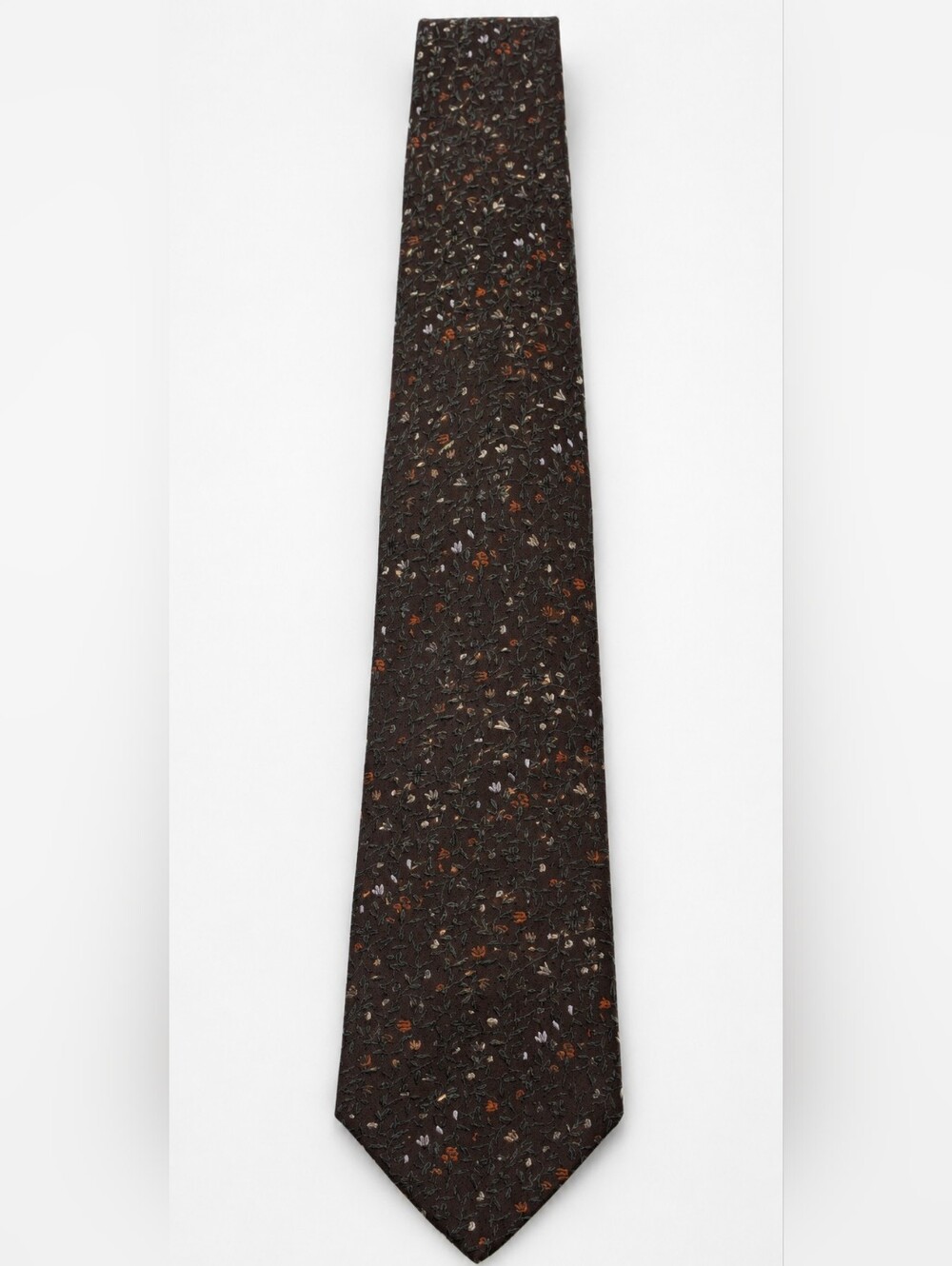 SILK 100% CALVIN KLEIN Brown Textured Necktie